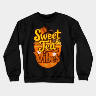 Sweet Tea Vibes Girls Southern Funny Summer Drink iced Tea Crewneck Sweatshirt